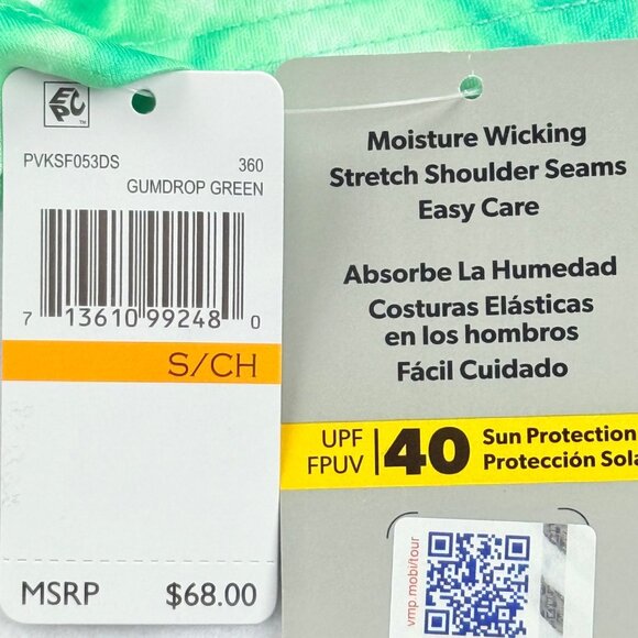 PGA Tour Men's UPF 40 Moisture Wicking Stretch Gumdrop Green Polo Shirt Sz S NWT - Picture 5 of 9